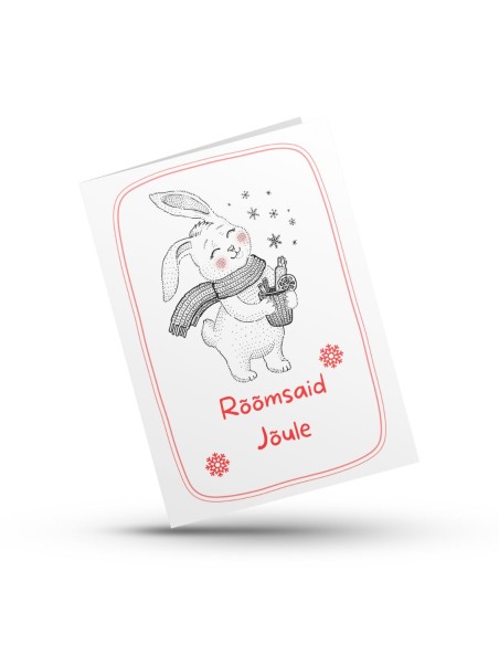 Greeting card Ketzu 2-part Christmas Bunny  EE text