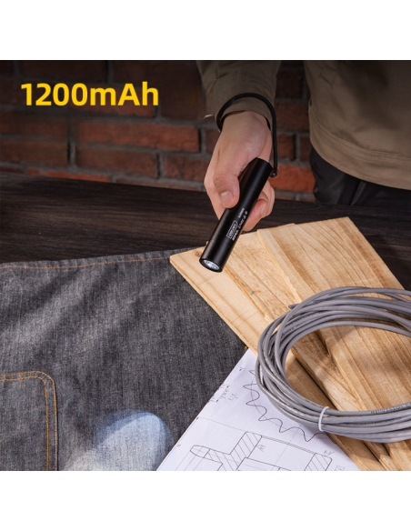 Taskulamp DELI 3W akuga 1200mAh LED alumiinium korpus