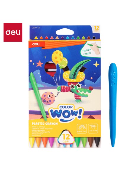 Plastic Wax Crayon DELI 12 colors