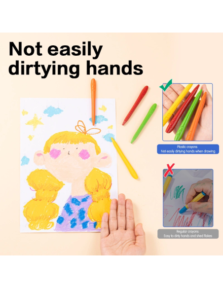 Plastic Wax Crayon DELI 12 colors