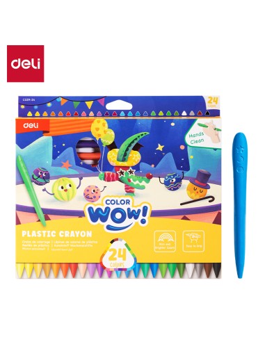 Plastic Wax Crayon DELI 24 colors