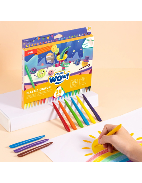 Plastic Wax Crayon DELI 24 colors