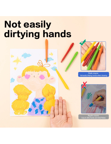 Plastic Wax Crayon DELI 24 colors