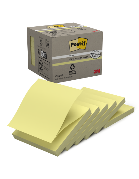 *Z-note 3M Post-it Recycled R-330 yellow 76x76mm 6pcs/pack