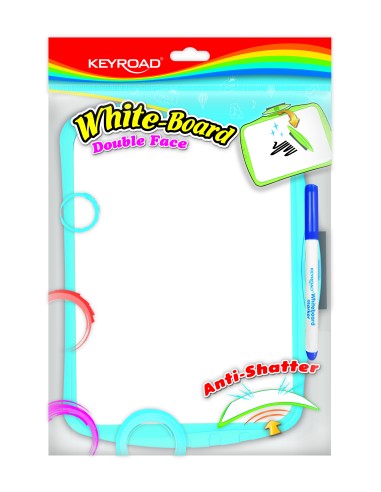 Valge tahvel Keyroad 21.5x29cm kahepoolne, plastikraamiga, markeriga