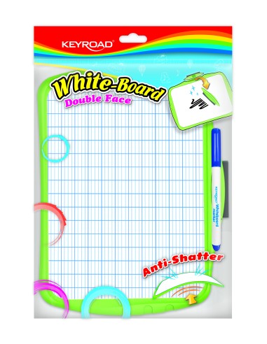 Valge tahvel Keyroad 21.5x29cm kahepoolne, plastikraamiga, markeriga