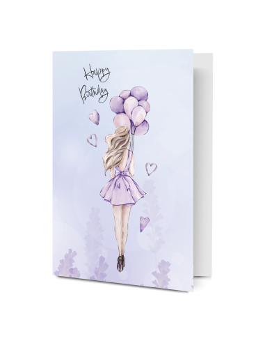 Õnnitluskaart  Happy Birthday õhupallidega