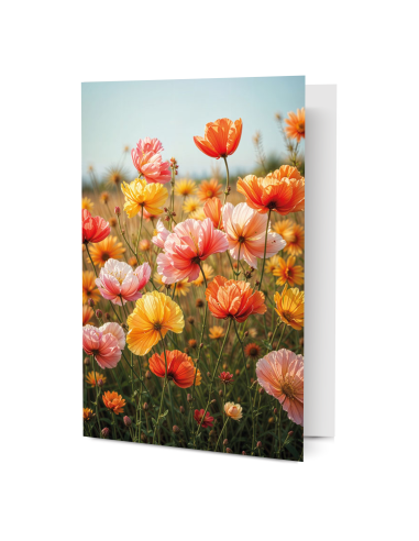 Postcard - Orange wildflowers