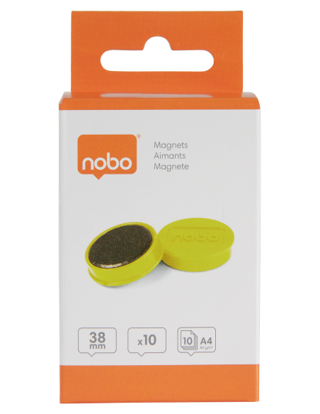 Magnet 38mm 10pcs yellow