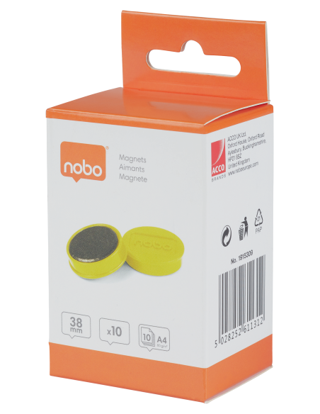 Magnet 38mm 10pcs yellow