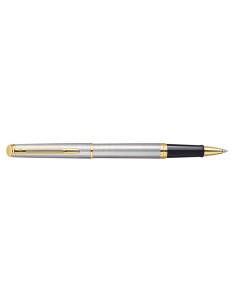 Waterman Hémisphère Rollerball Pen, Stainless Steel with 23k Gold Trim, Fine Point with Black Ink Cartridge, Gift Box
