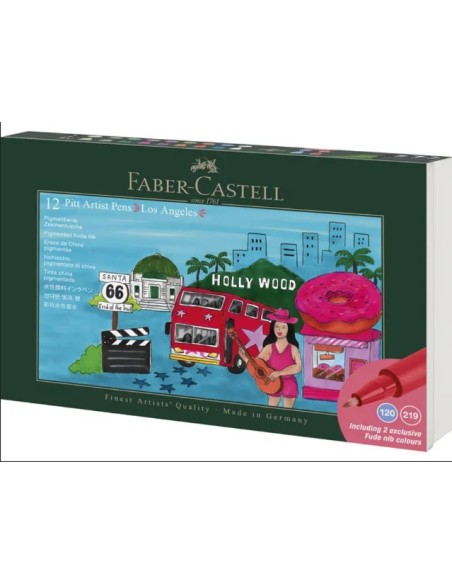 Tindipliiatsid Faber-Castell Pitt Artist Pen Los Angeles, 12tk/pk