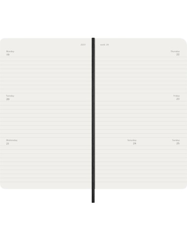 Kalendermärkmik Moleskine 2027 9x14cm, nädal H, pehmed kaaned, must