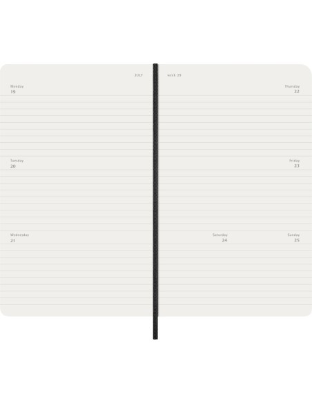 Kalendermärkmik Moleskine 2027 9x14cm, nädal H, pehmed kaaned, must