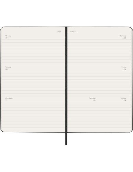Kalendermärkmik Moleskine 2027 13x21cm, nädal H, kõvad kaaned, must