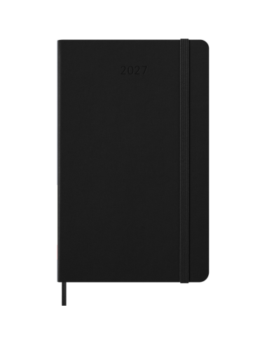 Kalendermärkmik Moleskine 2027 13x21cm, päev, kõvad kaaned, must