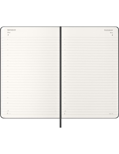 Kalendermärkmik Moleskine 2027 13x21cm, päev, kõvad kaaned, must