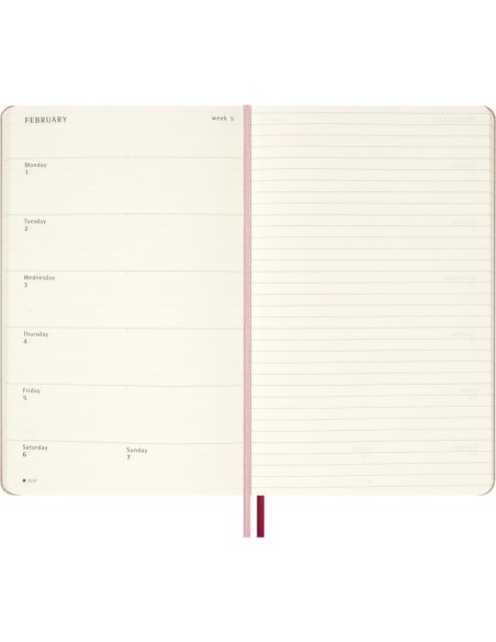 Kalendermärkmik Moleskine Sakura 18kuud 2026/27 13x21cm, nädal H, kõvad kaaned