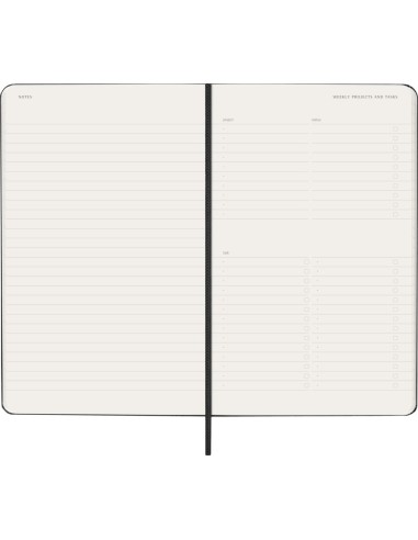 Kalendermärkmik Moleskine PRO 2027 13x21cm, nädal V, kõvad kaaned, must