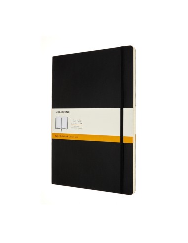 Märkmik Moleskine A4 21x29.7cm, jooneline, pehmed kaaned, must