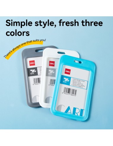 Name Badge & Lanyard DELI 113*68mm BLUE/WHITE/GREY