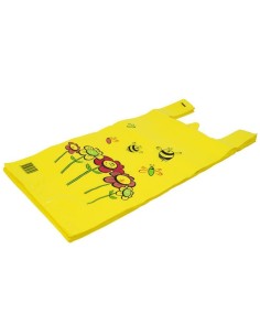 Särksangaga kollane kilekott ''Lilled'' 30+18x64cm, pakis 50tk