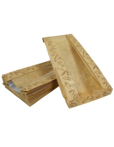 Aknaga trükiga paberkott 18+8x46cm, pakis 100tk
