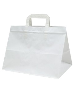 Lamedate pabersangadega valge paberkott 31,7+21,8x24,5cm