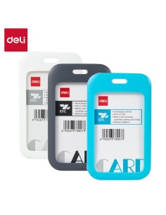 Name Badge & Lanyard DELI 113*68mm BLUE/WHITE/GREY