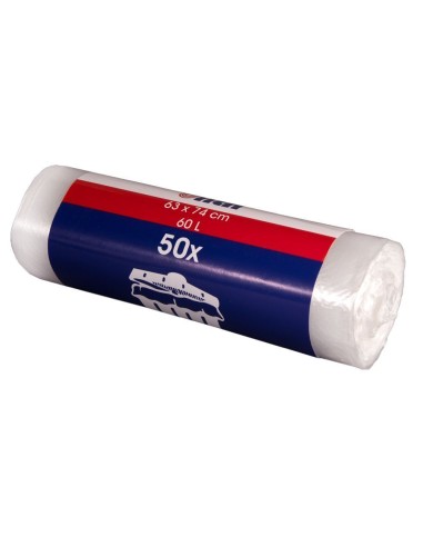Läbipaistev prügikott HD 60L, rullis 50tk