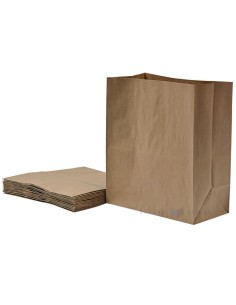 Pruun recycled paberkott laia põhjaga 25+14x30cm 70g/m2, pakis 25tk