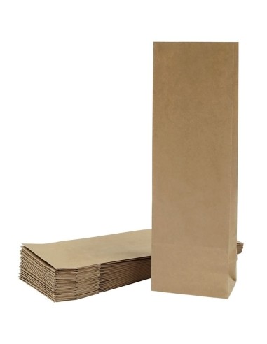 Pruun paberkott laia põhjaga 10+6x24,5cm, pakis 100tk