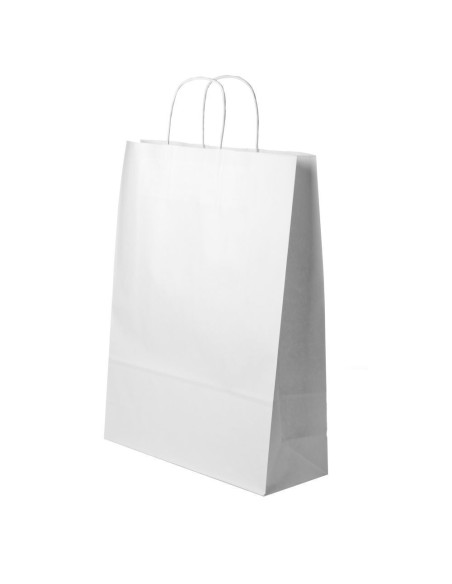 Spiraal pabersangadega valge paberkott 32+12x41cm 90g/m2