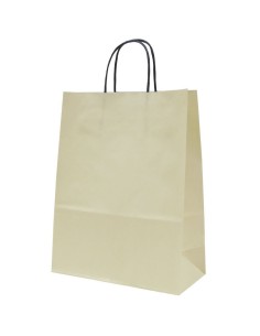 Spiraal pabersangadega elevandiluu värvi paberkott 24+11x31cm