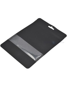 Matt must püstiseisev kott aknaga 16+(2x4,5)x20cm, pakis 50tk