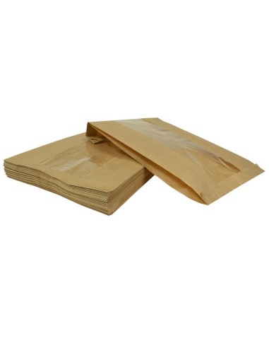 Aknaga pruun paberkott 23+6x37cm, pakis 100tk