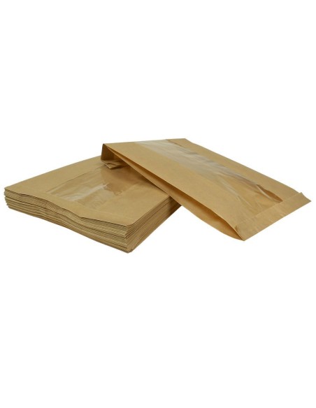 Aknaga pruun paberkott 23+6x37cm, pakis 100tk