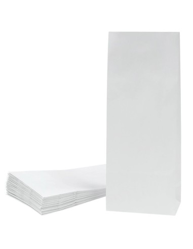 Valge paberkott laia põhjaga 12+7x30cm, pakis 25tk