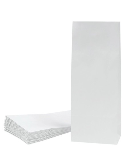 Valge paberkott laia põhjaga 12+7x30cm, pakis 25tk
