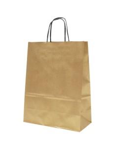 Spiraal pabersangadega kuldne paberkott 24+11x31cm