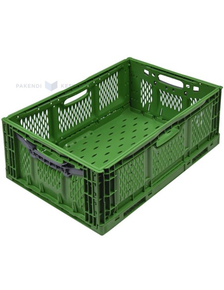 Roheline kokkupandav plastikkast 600x400x230mm max 45L / 20kg