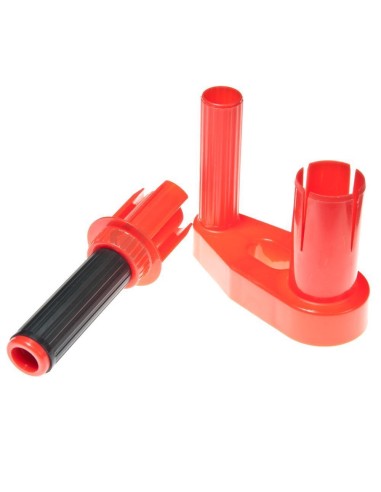 Punane plastikust käsihoidik 30-50cm laiale pakkekilele