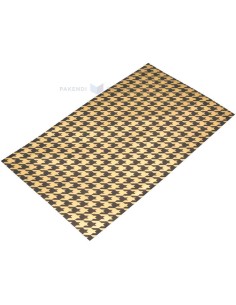 Houndstooth mustriga kuldne kilest kinkekott 20x35cm, pakis 50tk