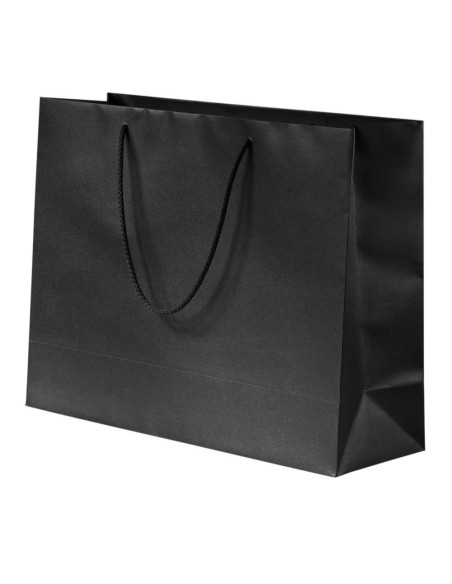 Nöörsangaga pärlmutter must kinkekott 36+12x28cm