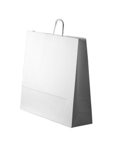Spiraal pabersangadega valge paberkott 54+15x49cm