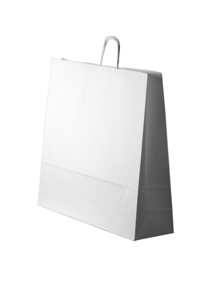 Spiraal pabersangadega valge paberkott 54+15x49cm