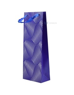 Paelsangaga lainelise mustriga sinine kinkekott veinile 15+8x40cm