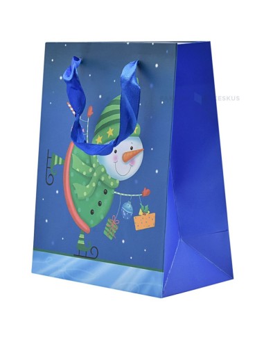 Paelsangaga lumememm haldjaga sinine kinkekott 18+10x23cm
