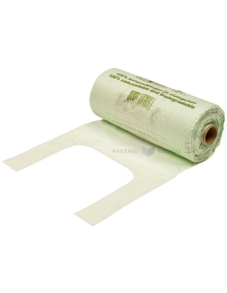 Komposteeritavad ja biolagunevad kotid 22+12x45cm 15mic, rullis 200tk