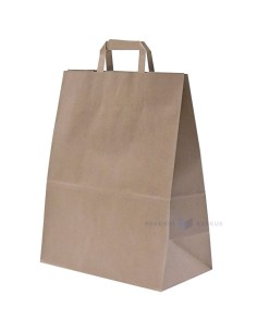 Lamedate pabersangadega pruun recycled paberkott 32+17x40cm
